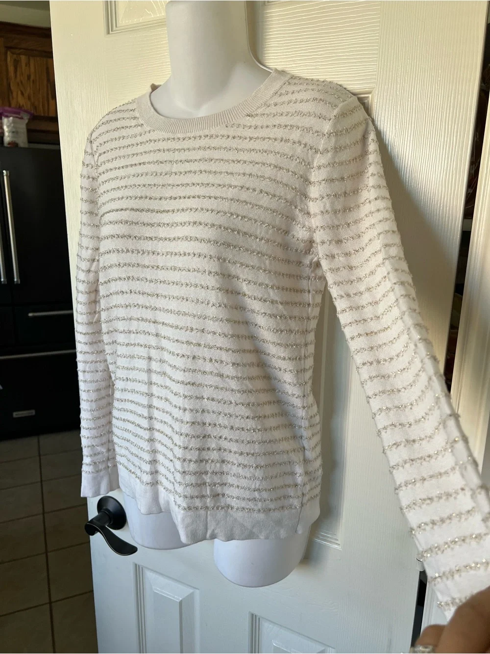 New J. Crew Metallic-stripe Teddie Sweater XS